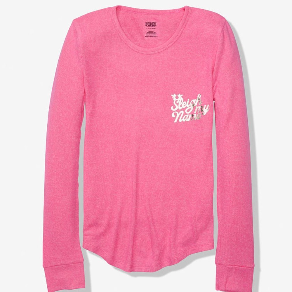 VS PINK Cozy Long Sleeve Sleep Tee